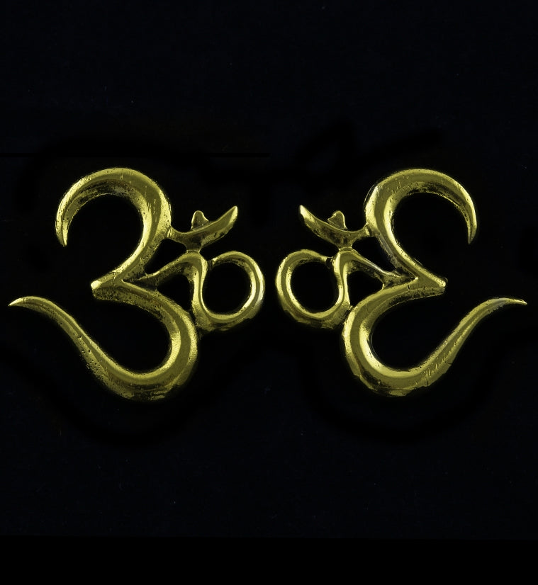 Sacred Om Brass Ear Weights