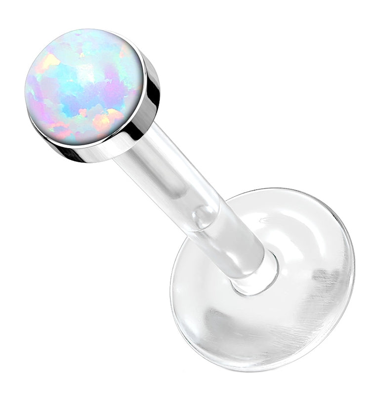 16G White Opal Bioflex Labret Post