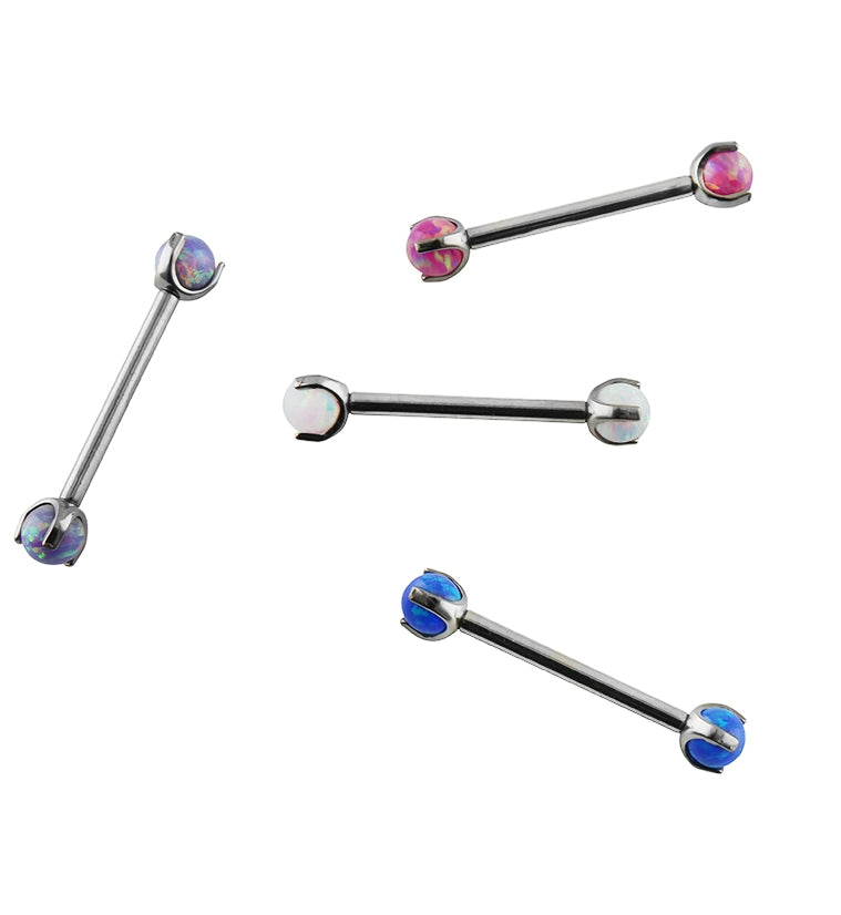 Pink Opalite Claw Titanium Barbell