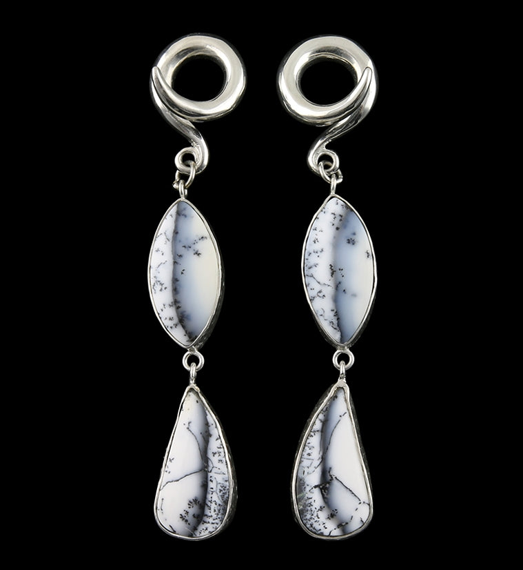 Double Dendritic Opal Stone Ear Weights Version 7