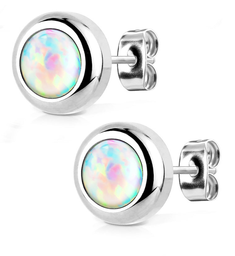 White Opal Set Earrings