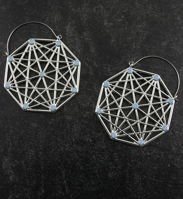 20G Geo Opalite Plug Hoops
