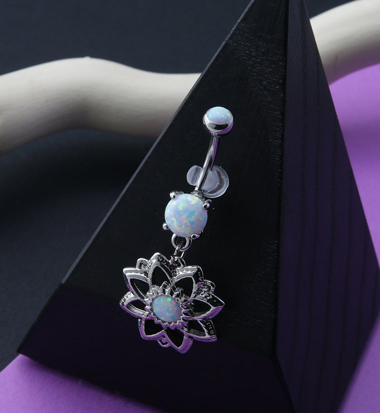 Opal Mandala Dangle Belly Button Ring