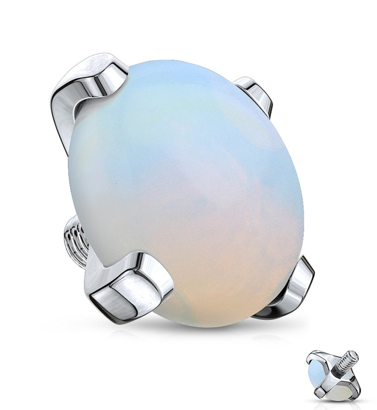 14G Opalite Glass Threaded End