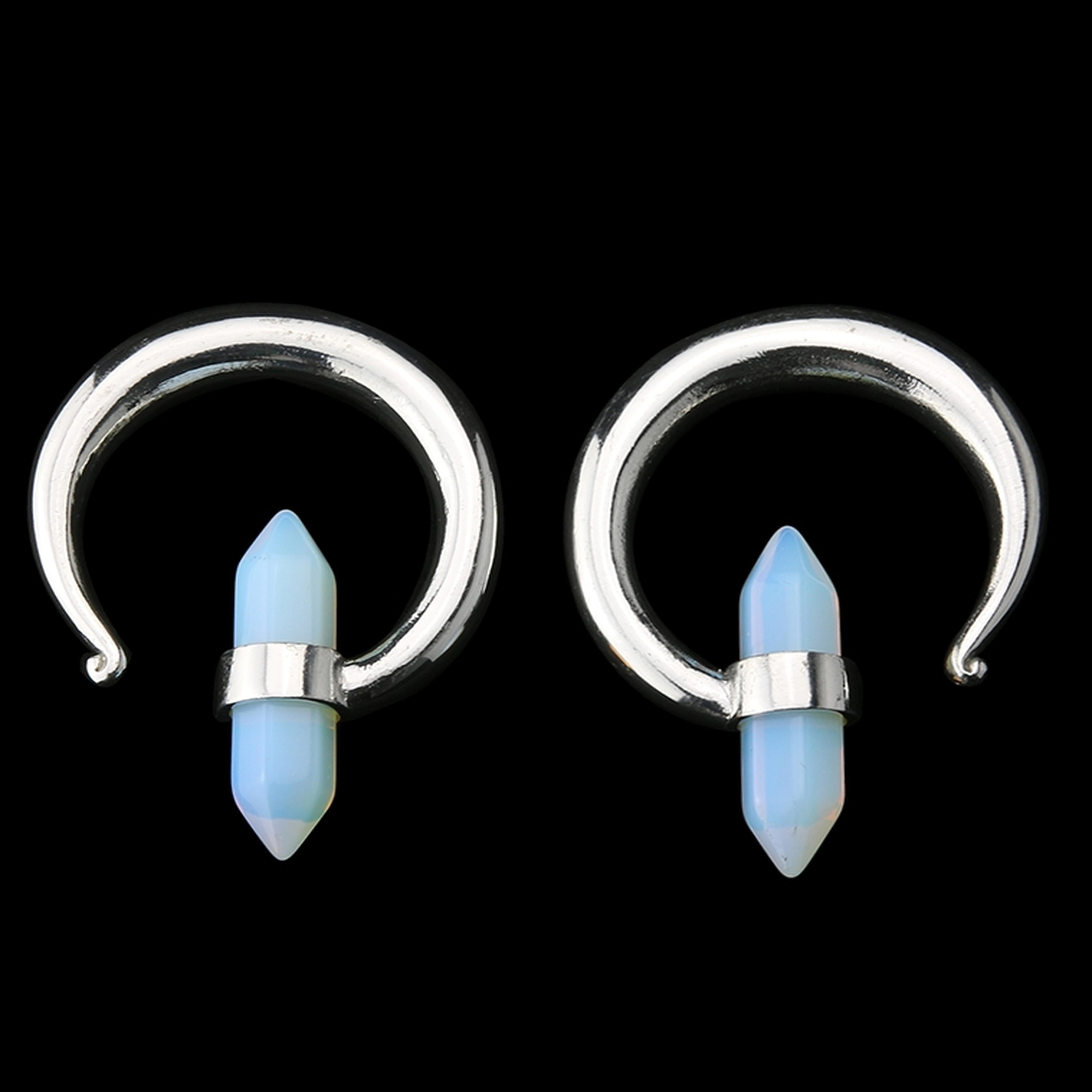 Opalite Solitary Brass Ear Weights