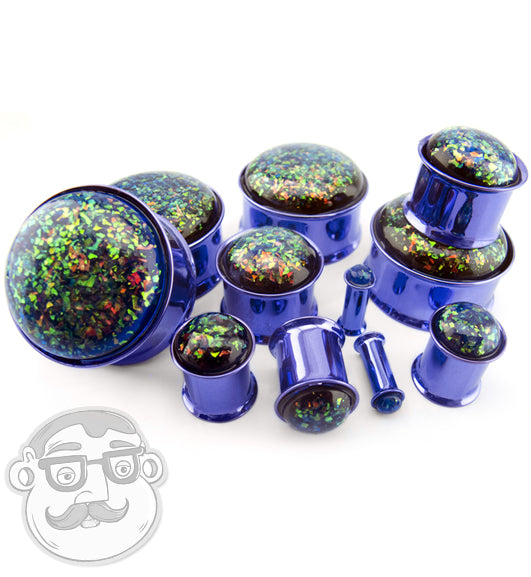 Purple Opalite Flash Anodized Stainless Steel Plugs
