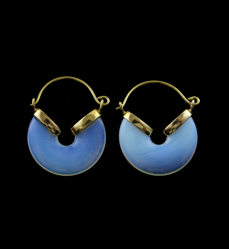 20G Opalite Glass Halo Hangers / Earrings