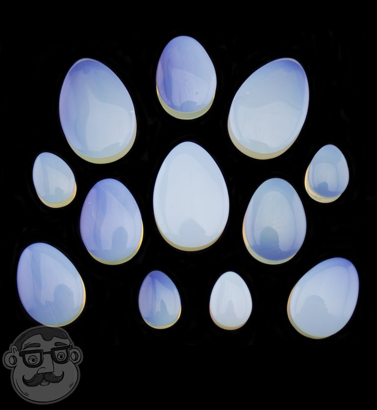 Precious Opalite Stone Teardrop Plugs
