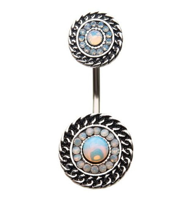 Grand Opalite Glass Belly Ring