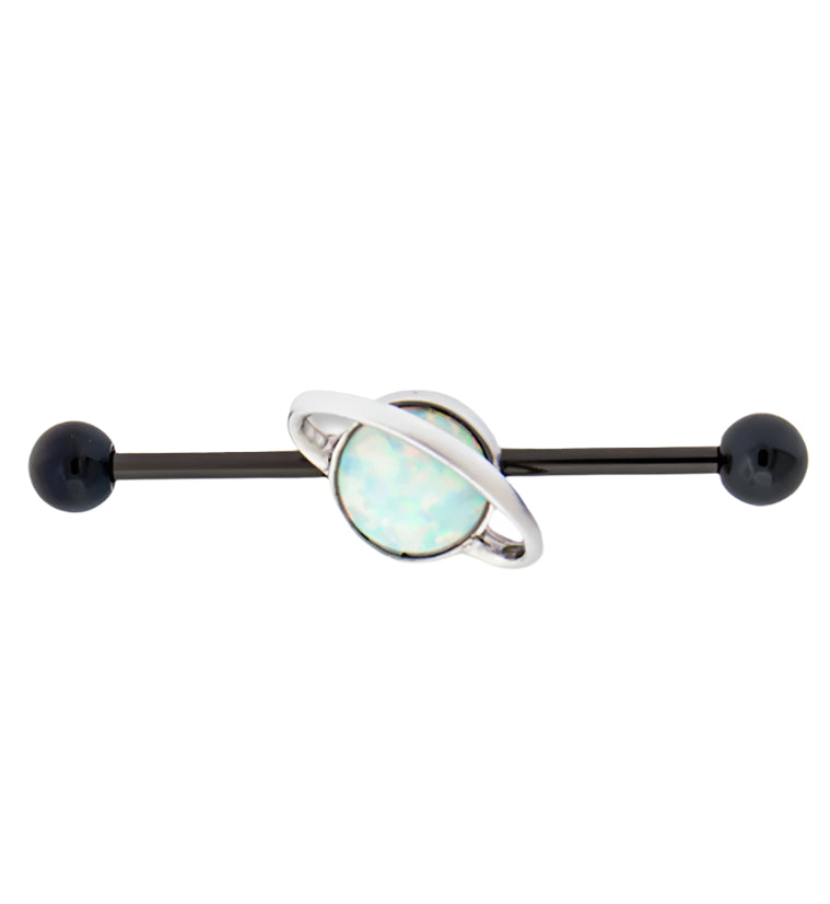 Opalite Saturn Industrial Barbell
