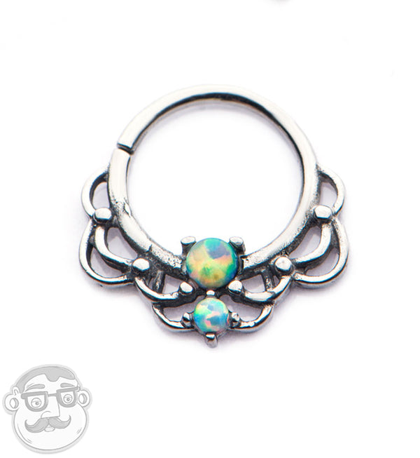 16G Opalite Sire Stainless Steel Septum Ring