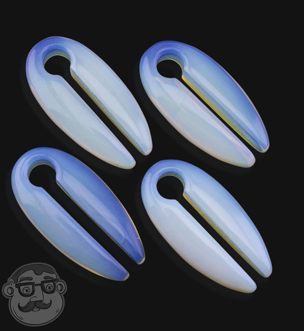 Opalite Glass Keyhole Ear Weights