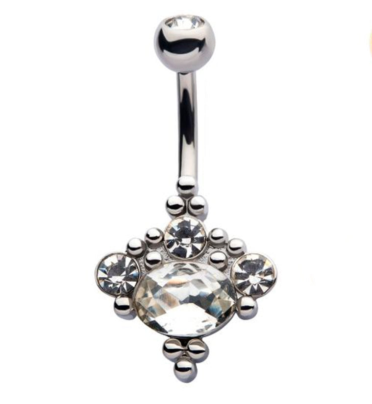 Opulent CZ Belly Button Ring