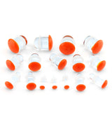 Orange Color Front Single Flare Glass Plugs