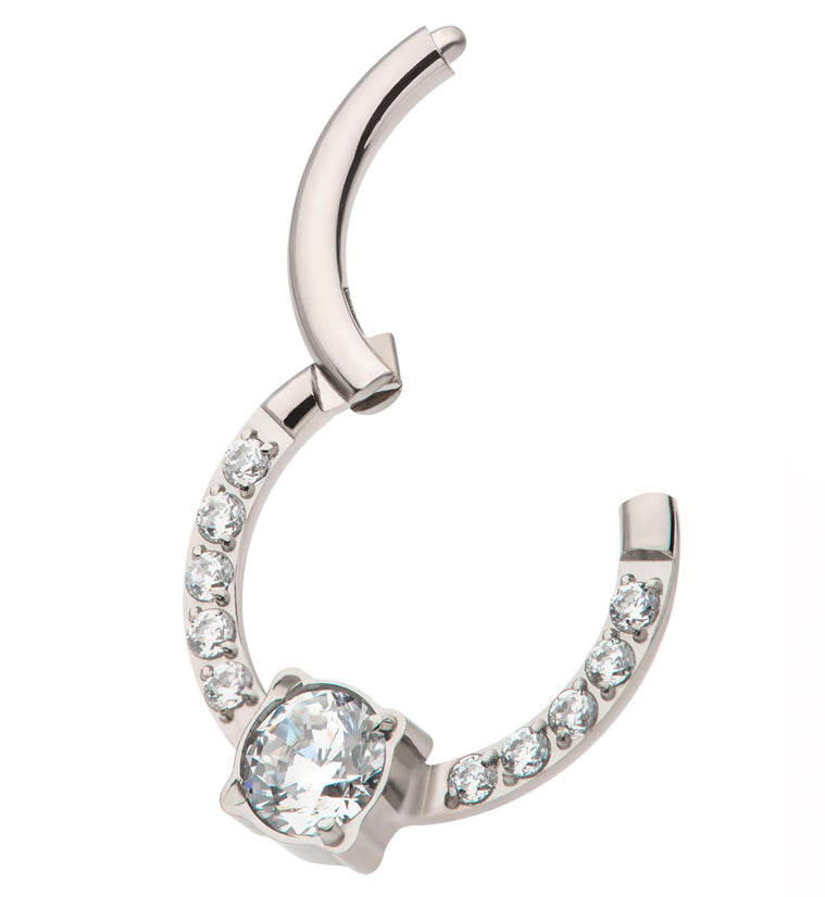Orb Row CZ Titanium Hinged Segment Ring