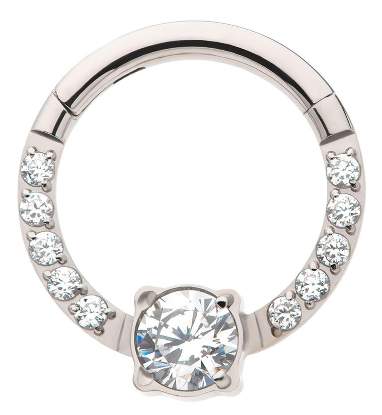 Orb Row CZ Titanium Hinged Segment Ring