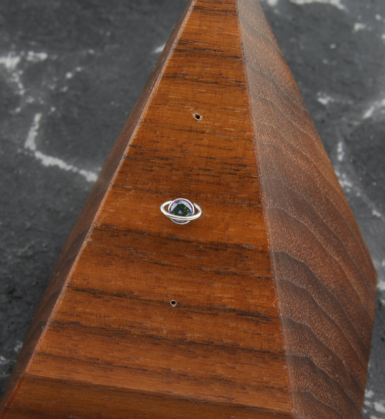 Orbit Black Aurora CZ Titanium Threadless Top