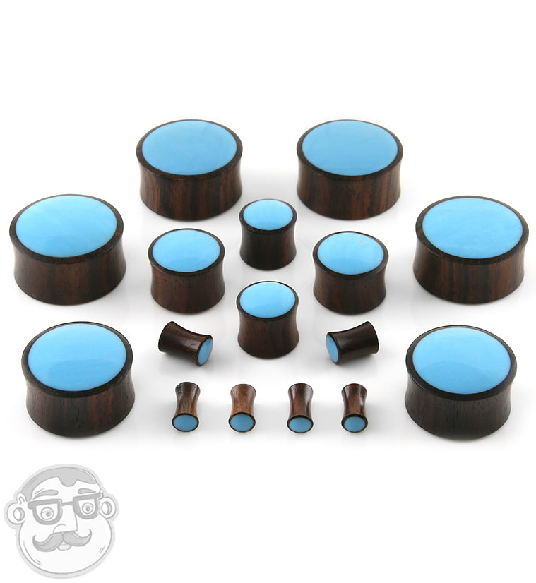 Sold in pairs (2 pieces) Double flare Sono wood / purple resin inlay 11mm - 12mm wearable area Sizes / gauges 6g - 1 inch