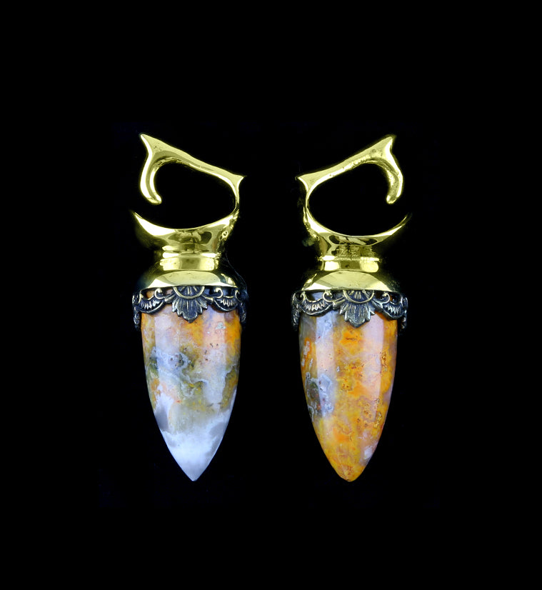 Ornamental Bumblebee Jasper Stone Ear Weights