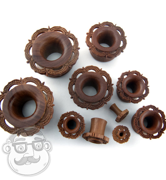 Ornamental Wood Tunnel Plugs