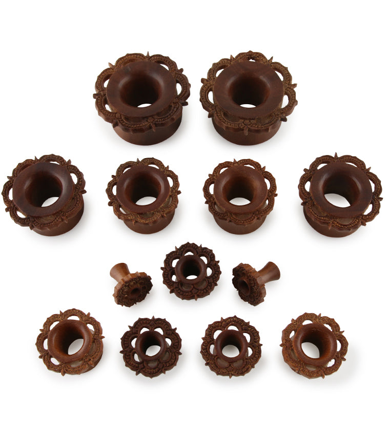 Ornamental Wood Tunnel Plugs