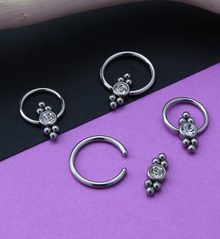 Ornate CZ Captive Ring