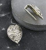 Ornate White Brass Ear Weights
