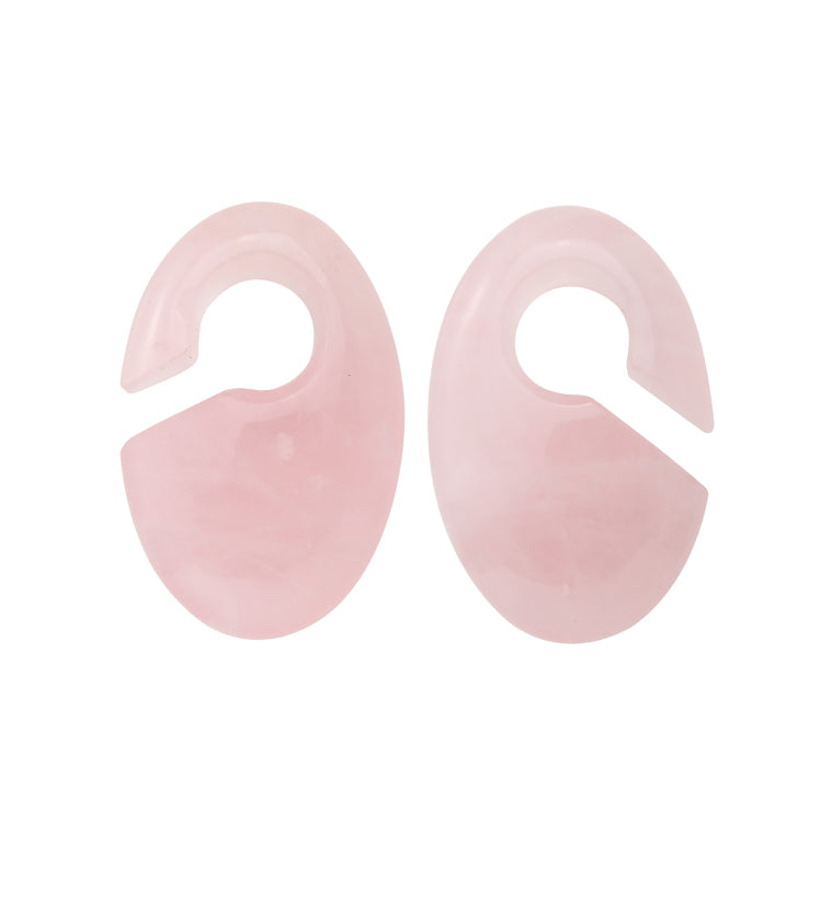 Ovaloid Rose Quartz Ear Weights