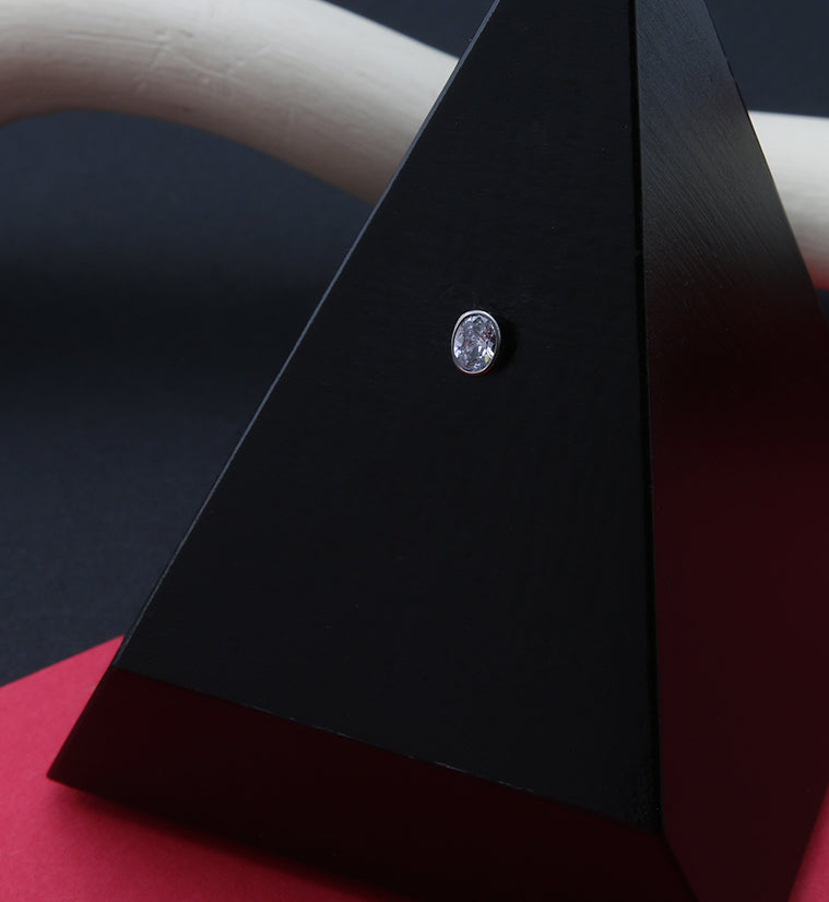 Ovate CZ Titanium Internally Threaded Top