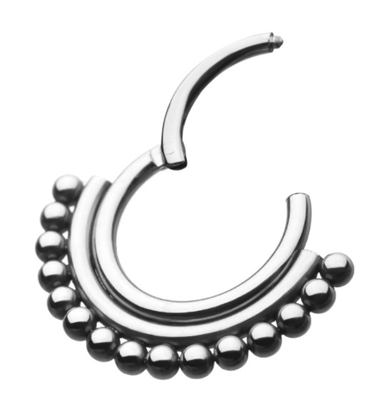 Beaded Row Titanium Hinged Segment Ring