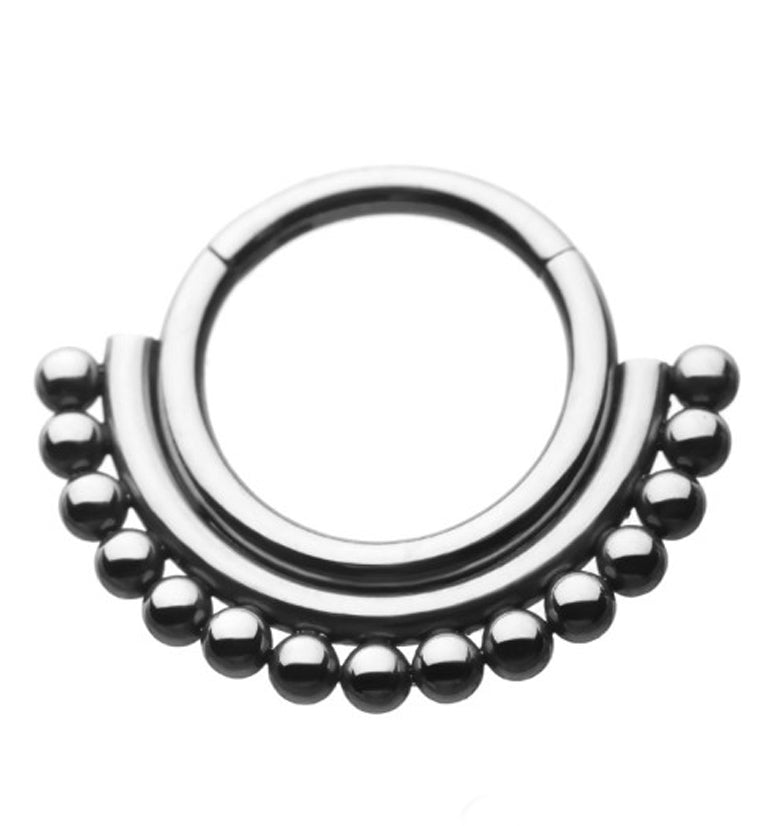 Beaded Row Titanium Hinged Segment Ring