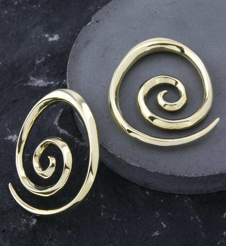 Oviform Spiral Brass Ear Weights