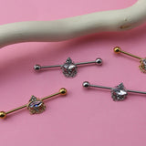Ovoid Gem Chained Industrial Barbell