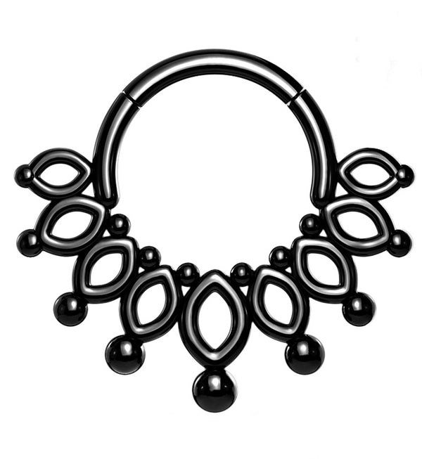 Black PVD Ovoidal Fan Hinged Segment Ring