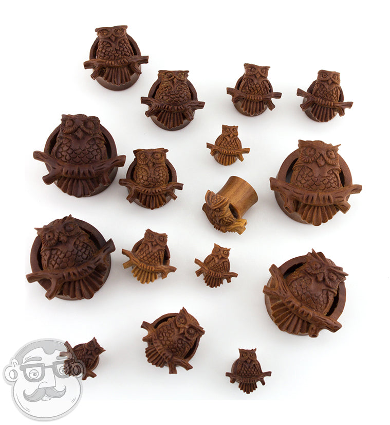 Owl Perch Carved Saba Wood Tunnels