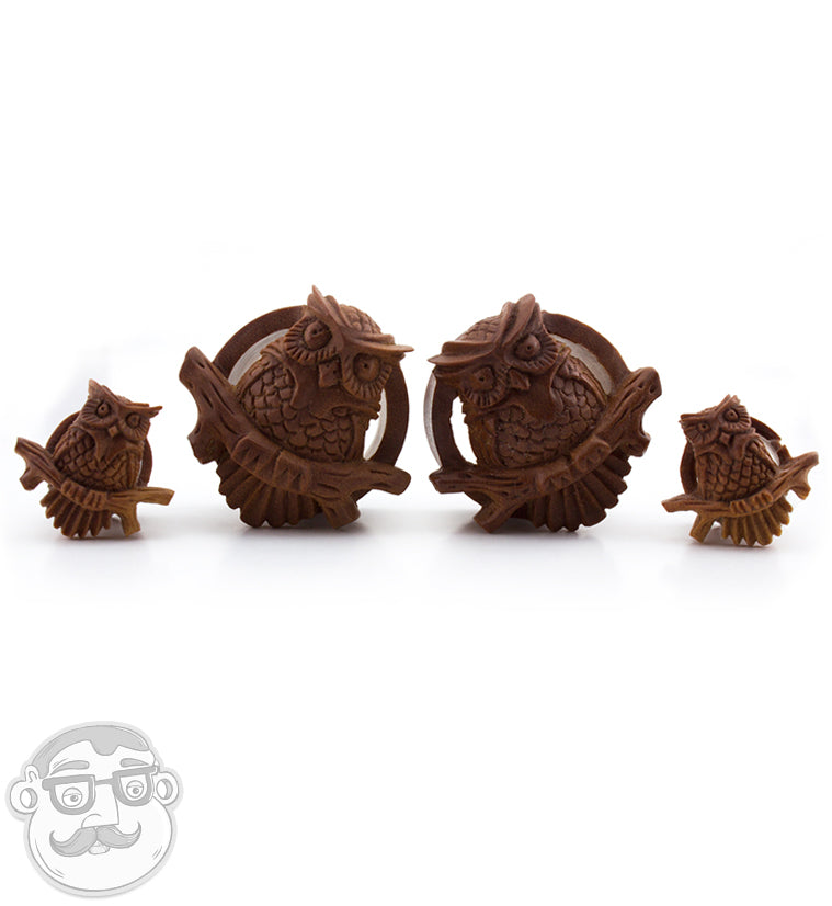 Owl Perch Carved Saba Wood Tunnels