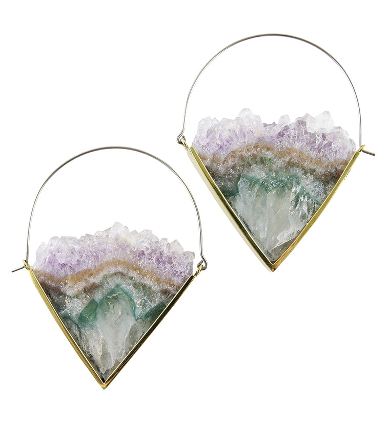Parabola Titanium & Amethyst Earrings