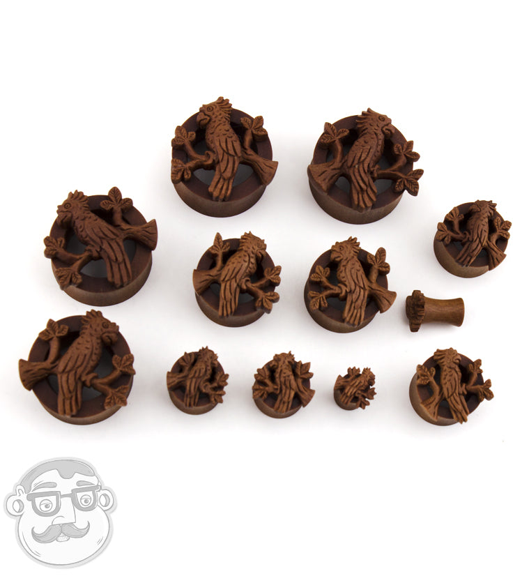 Parrot Carved Saba Wood Tunnels