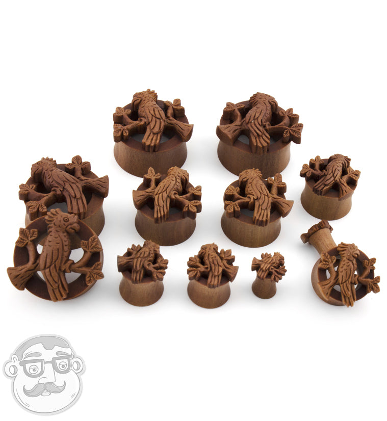 Parrot Carved Saba Wood Tunnels