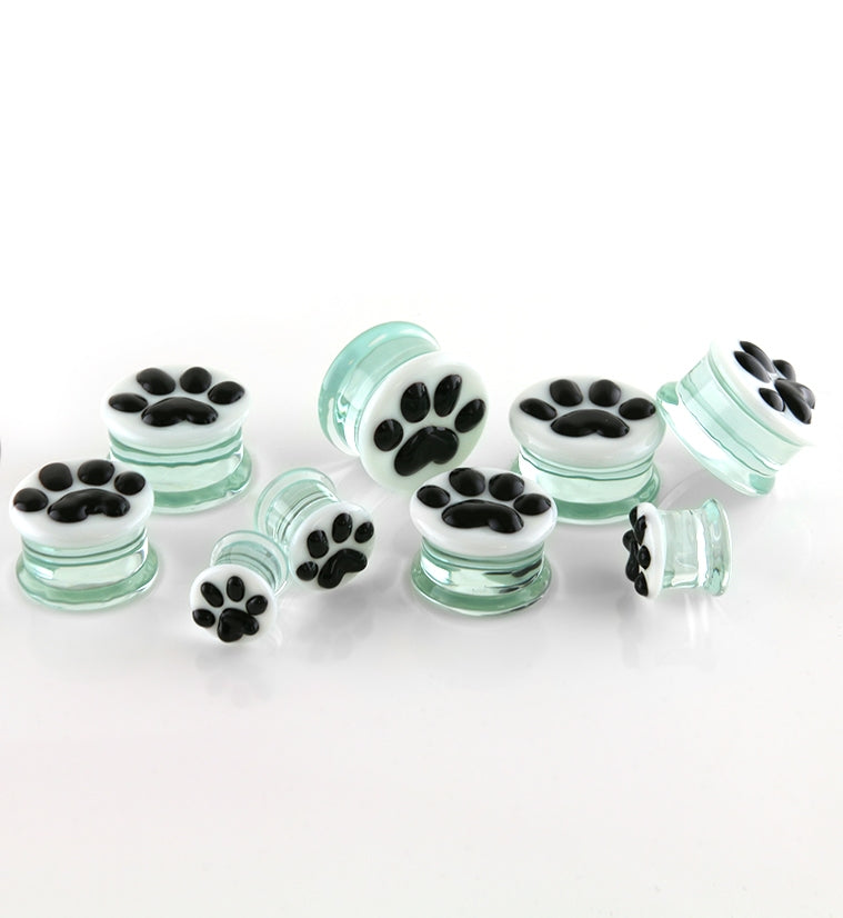 Paw Print Glass Plugs