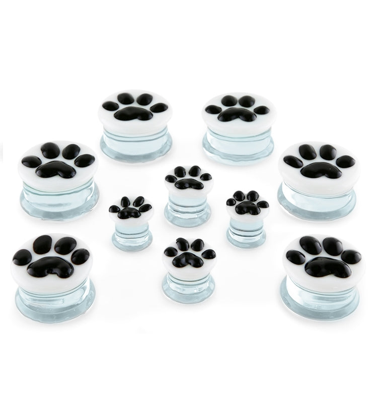 Paw Print Glass Plugs