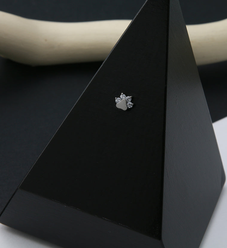 Paw Print CZ Cluster Threadless Top