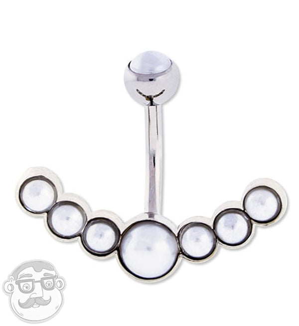 Pearl Cluster Belly Button Ring