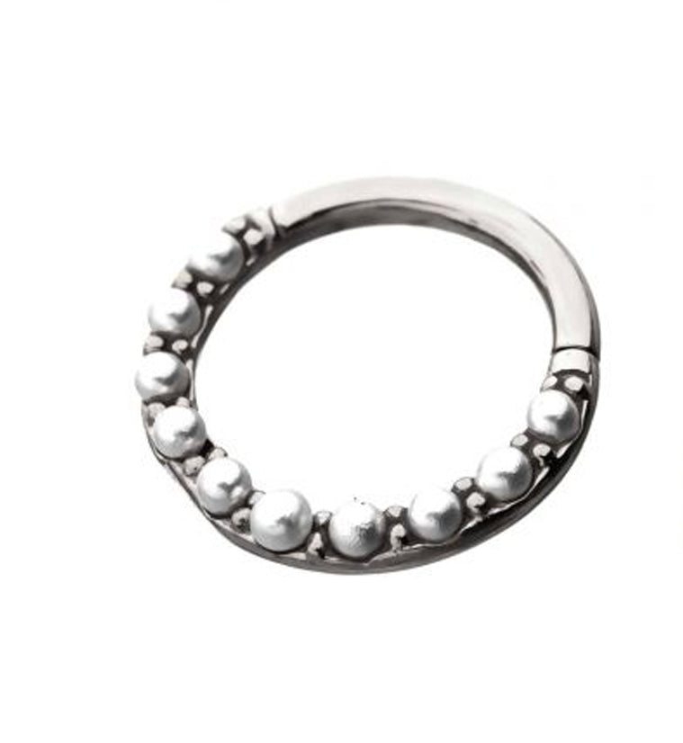 Pearl Front Hinged Segment Ring