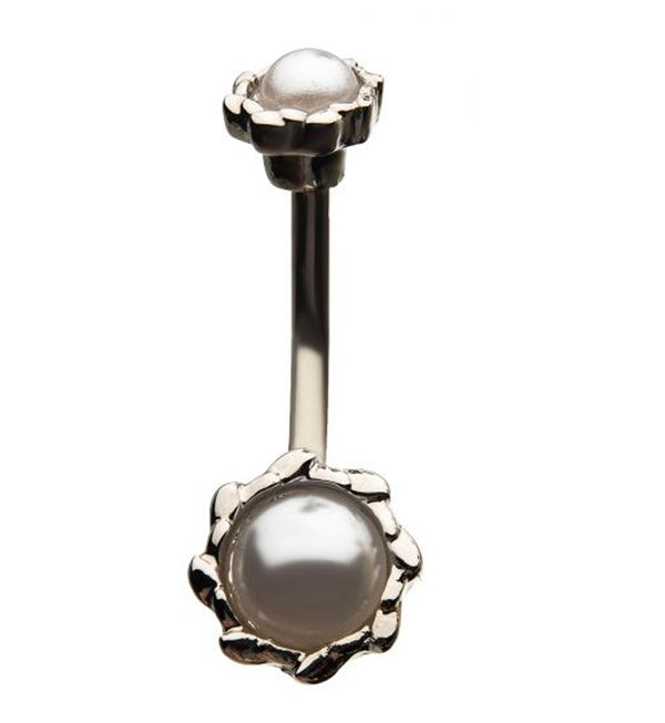 Twin Pearl Belly Button Ring