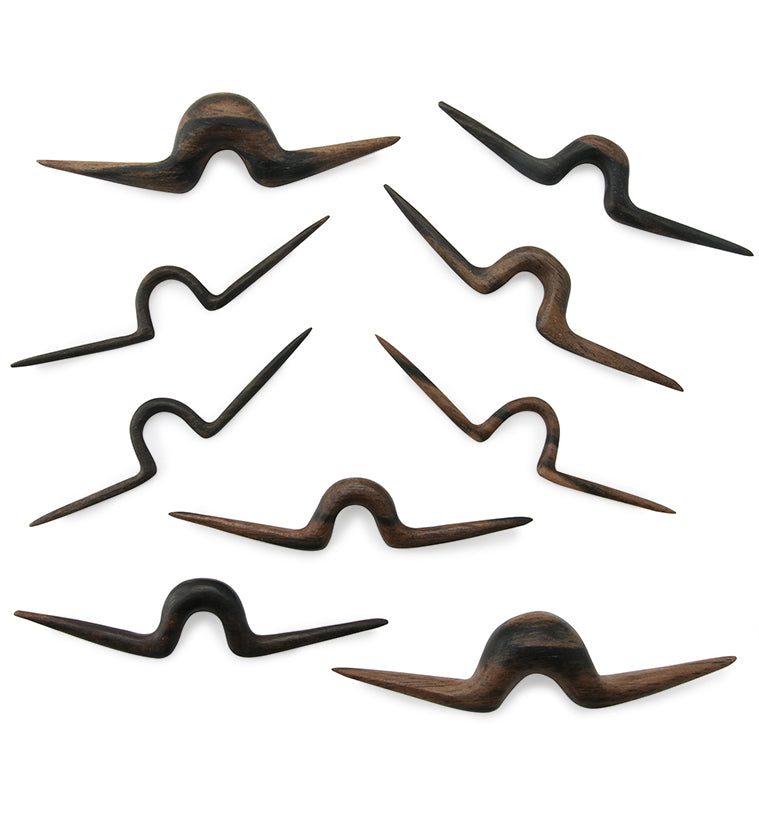 Pencil Mustache Areng Wooden Septum Bar