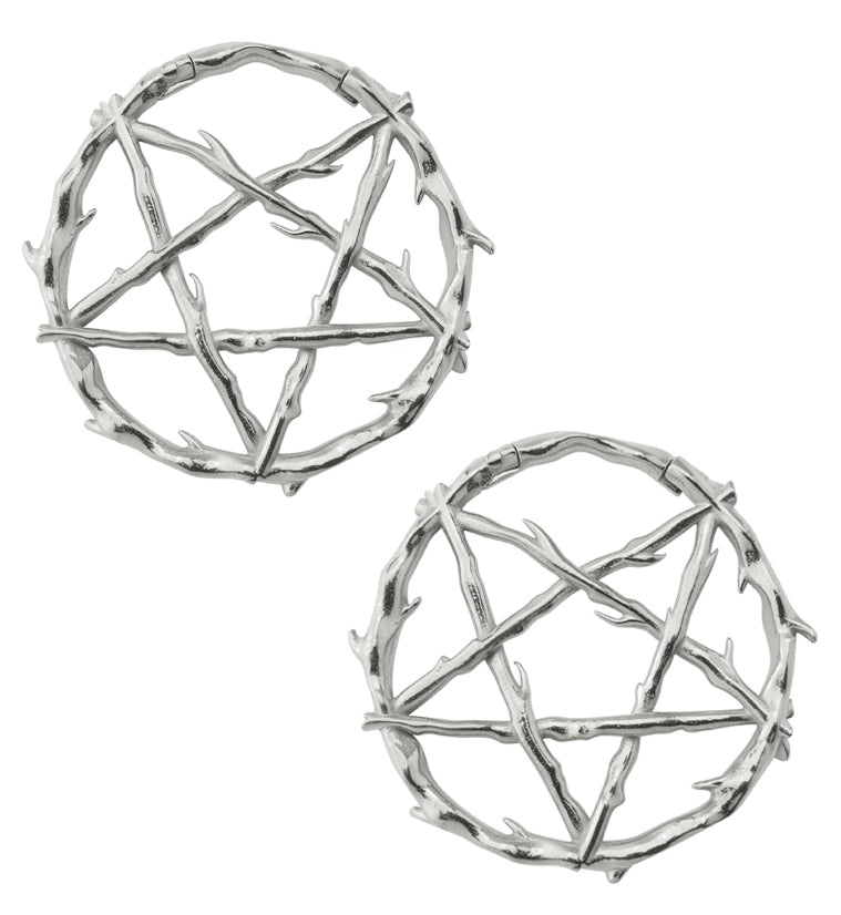 Pentagram Thorn Hinged Ear Weights