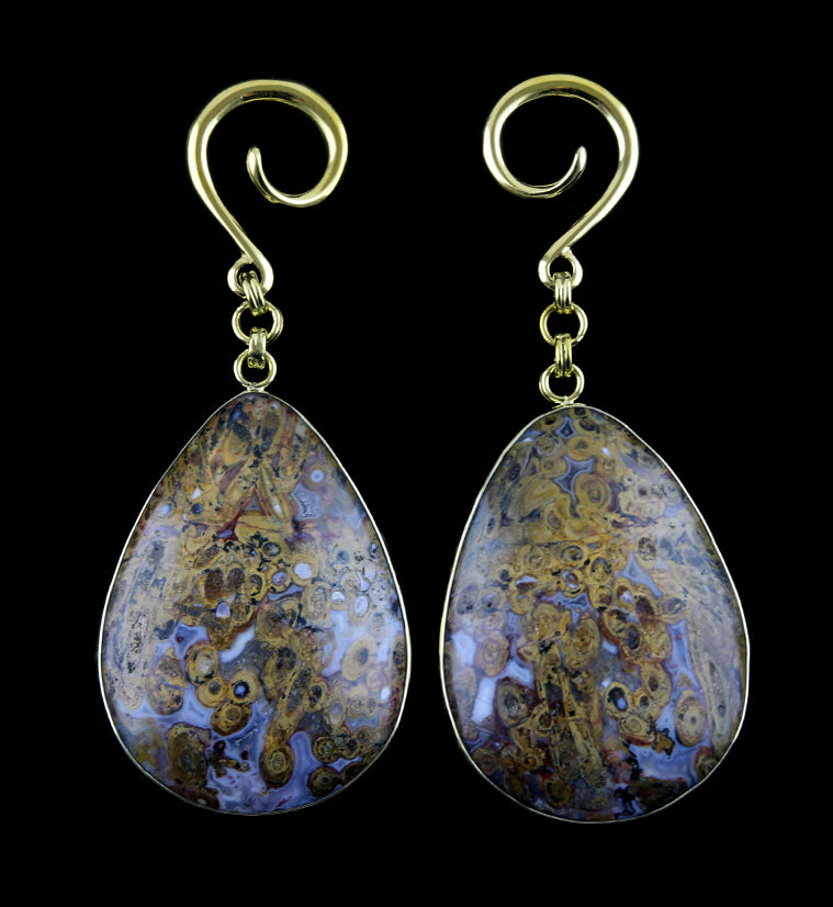 Petrified Palm Root Agate Ear Weights