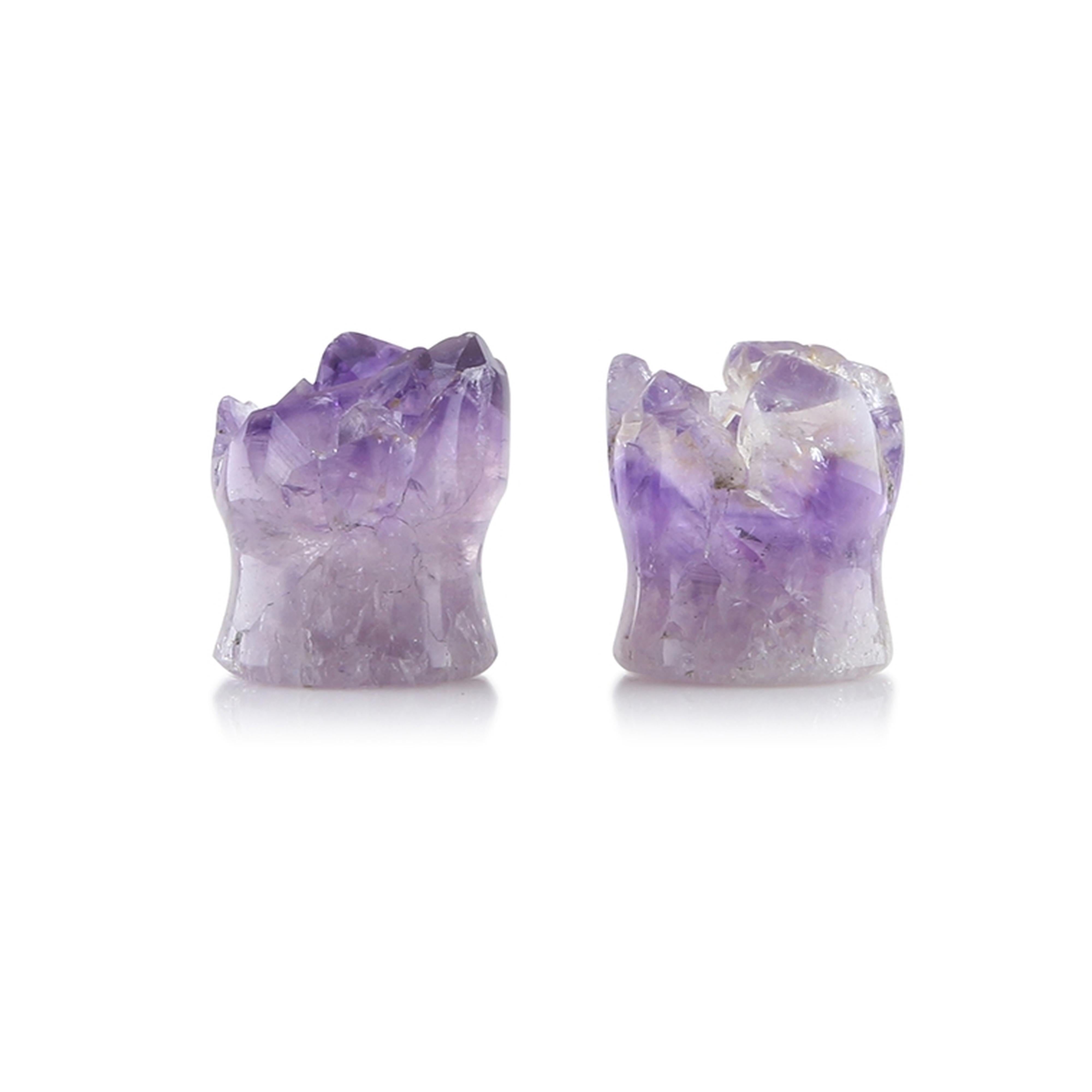 Raw Amethyst Plugs 9/16" (14mm) Version 6