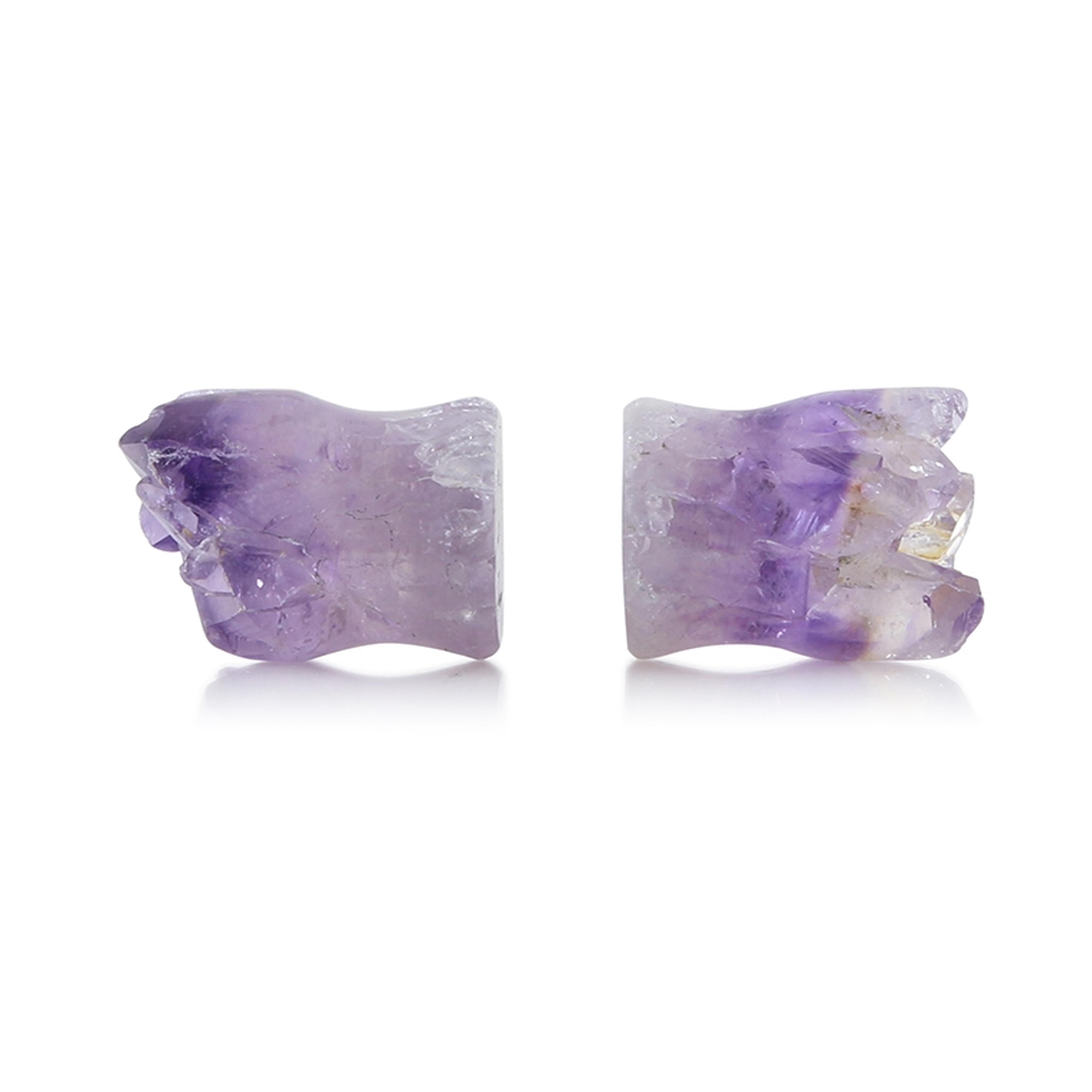 Raw Amethyst Plugs 9/16" (14mm) Version 6
